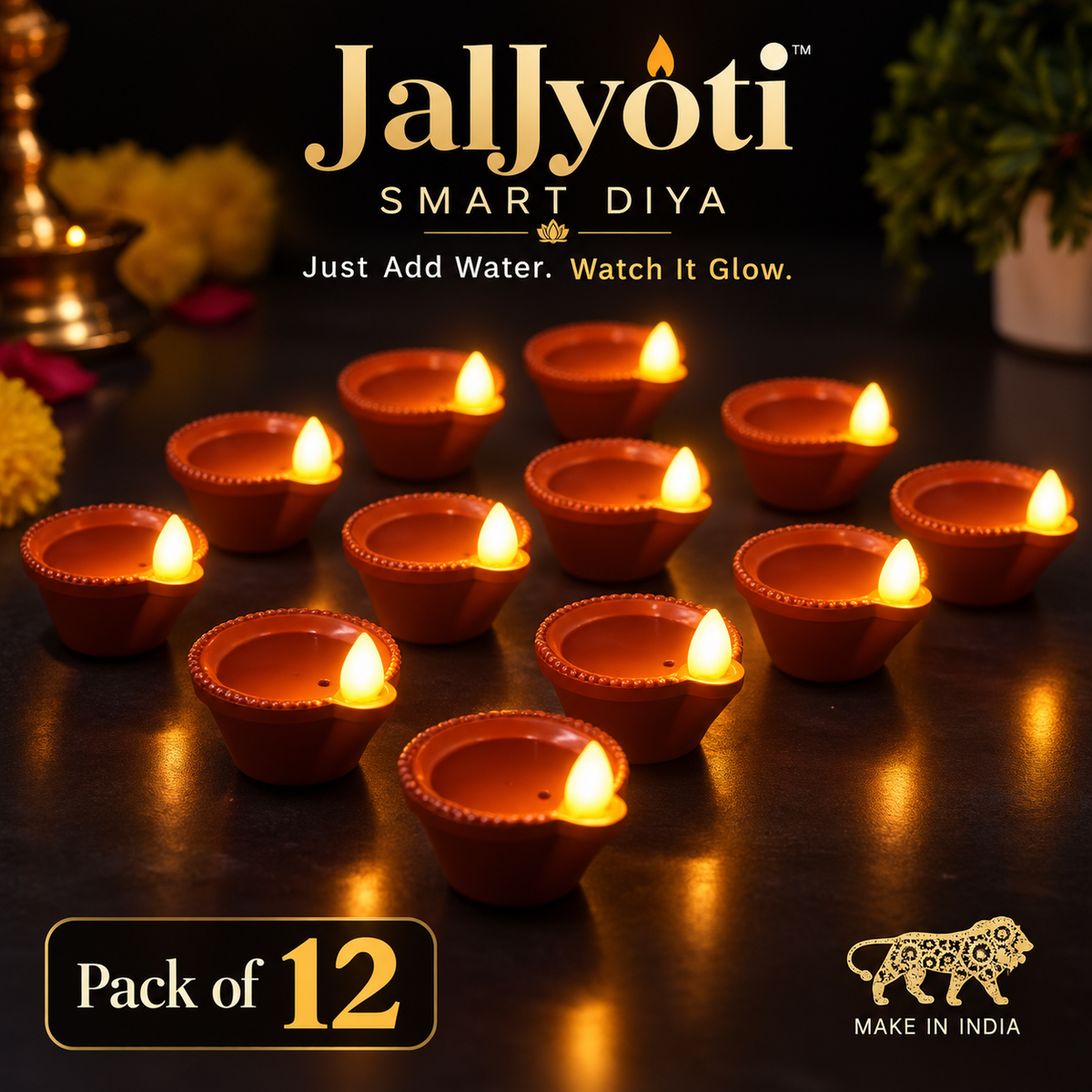 JalJyoti™ Water-Powered SmartDiya - Pack of 12
